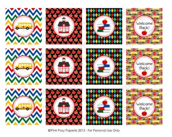Printable Back to School Cupcake Toppers