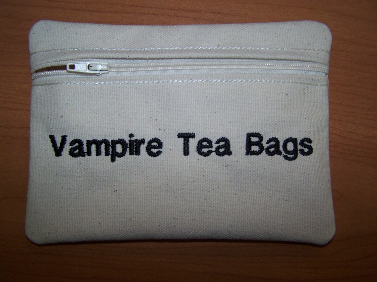 Vampire Tea Bags Tampon & Maxi Pad Bag Zippered Fabric Purse