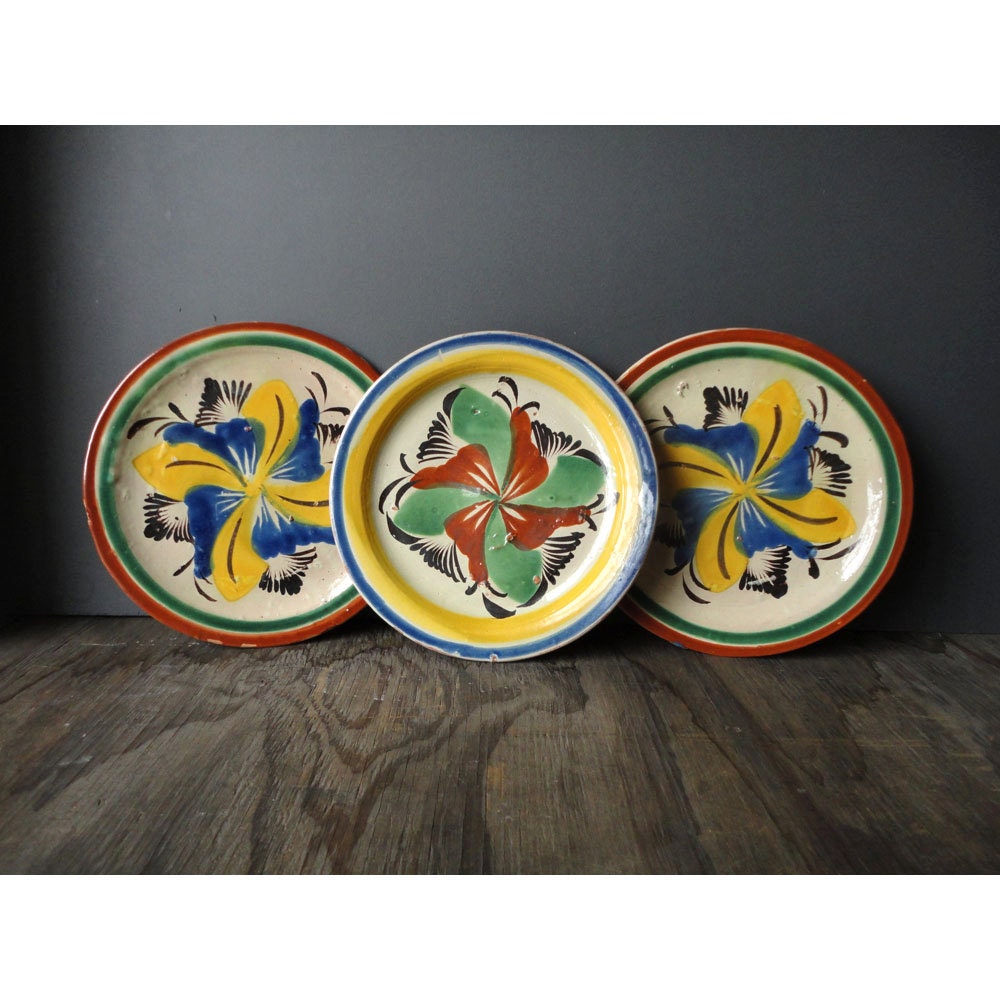 Vintage Mexican Plates Terra Cotta Plates Haute Juice