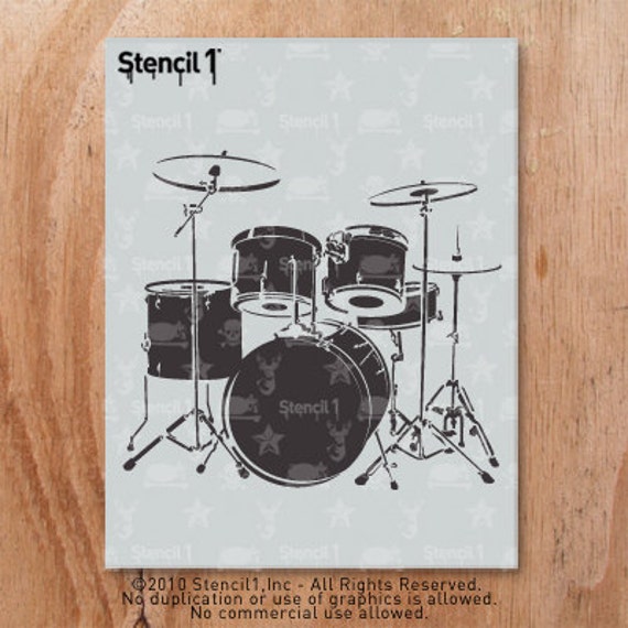 Drum Set Stencil Reusable Craft & DIY Stencils S1_01_17