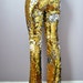 gold sequin flare pants