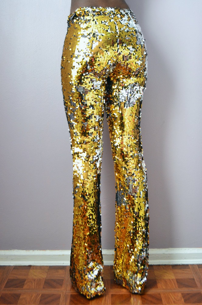 sequin gold trousers