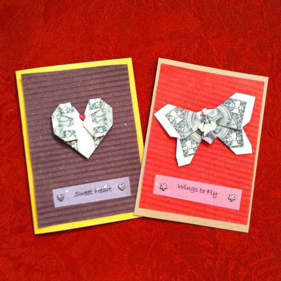 Origami Dollar Bill Greeting Card Butterfly Wings To Fly or