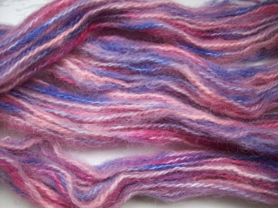 Alpaca rich yarn hand painted 25g  pink by SpinningStreak on Etsy