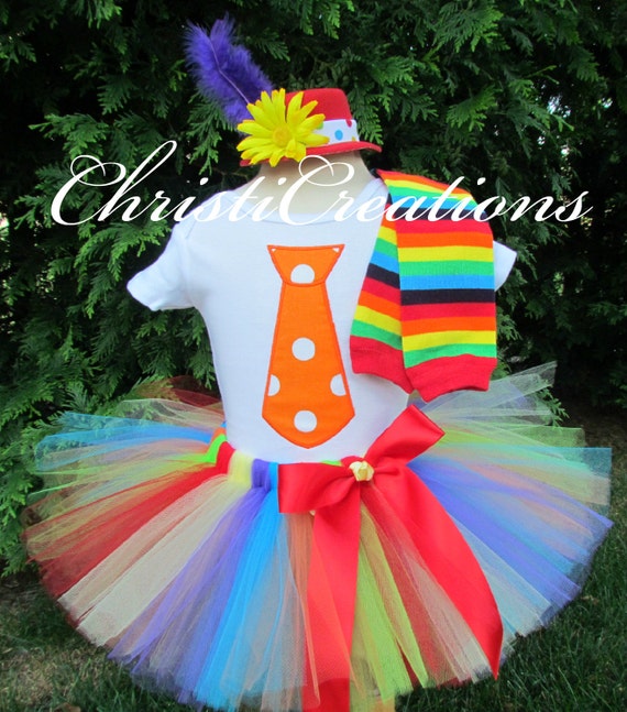 Items similar to Baby Girl Clown Tutu Costume Halloween Clown Costume