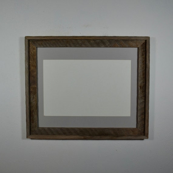 16x20 repurposed wood photo frame gray 11x14 mat by barnwood4u