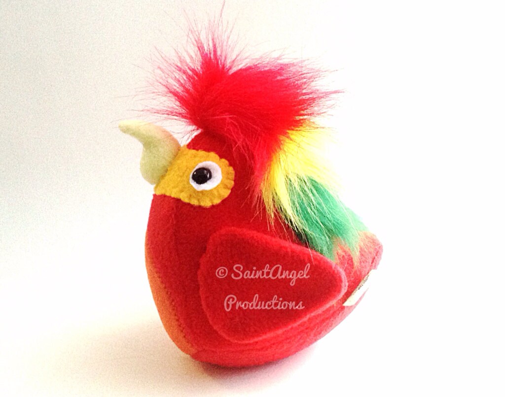 red parrot plush