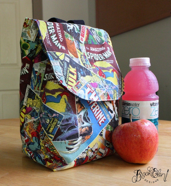 Insulated Lunch Bag Lunch Tote Comic Book Superheroes Made To Order