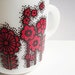 Vintage Milk Glass Mug - Red and White Flower Power