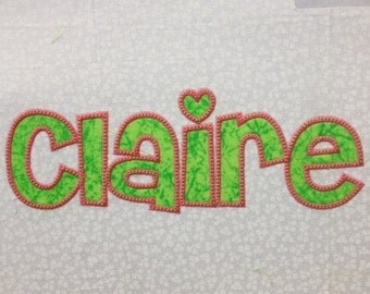 No. 151 Claire Applique Monogram Font Embroidery Designs (1in Only) Satin and ZigZag INSTANT DOWNLOAD jef exp dst sew vip hus pes BX format