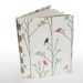 Handmade journal, birds and trees, multicolor, gift under 15