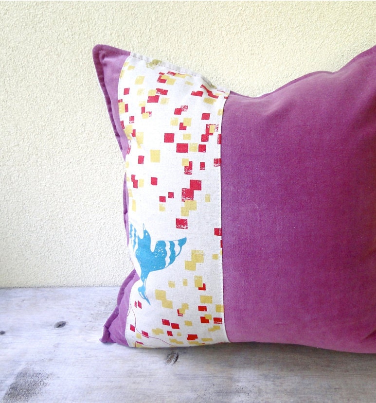 Dusty fuschia pillow cushion 16x16 linen velvet pillow case