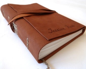 Personalised Leather Journal, Dark Brown
