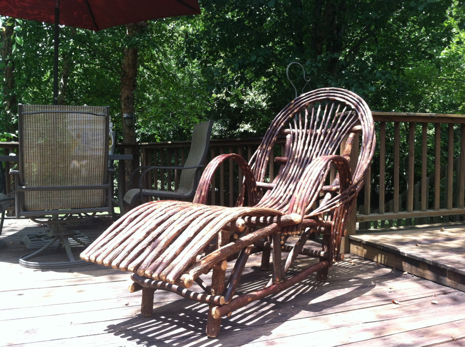 Chaise Lounge Chair Log Cabin Furniture Twig Native Wild