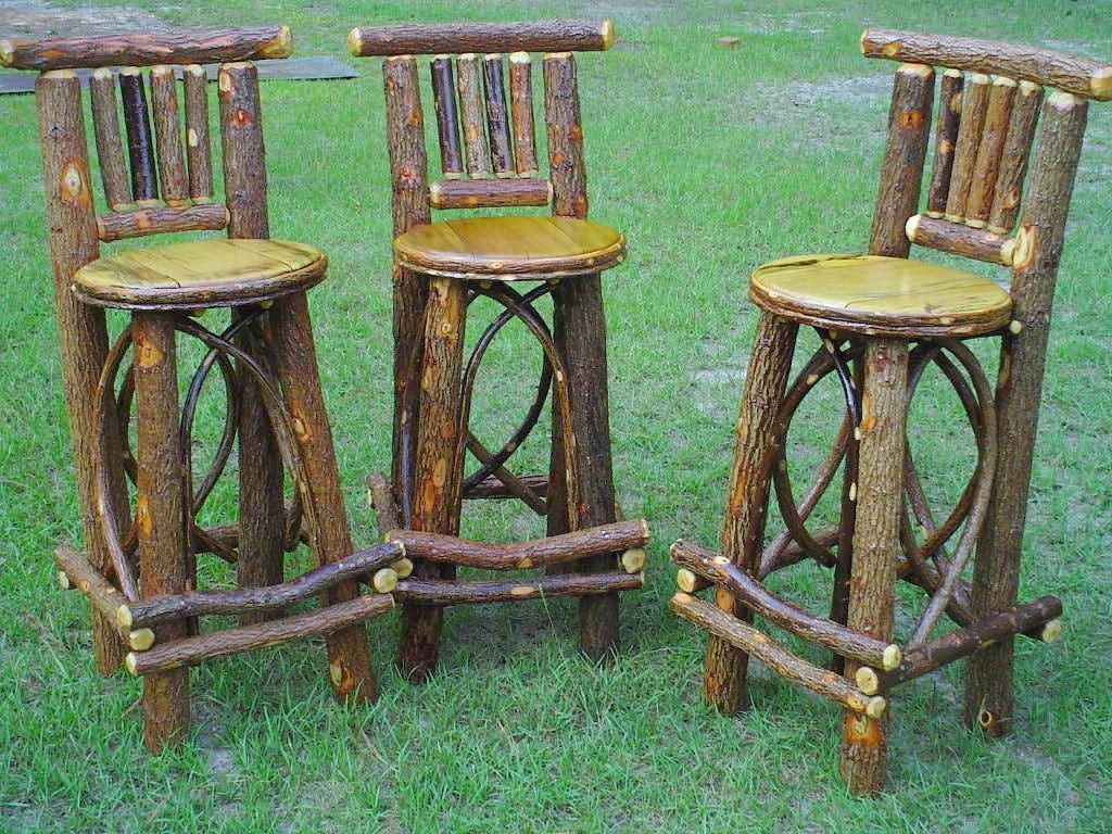 Rustic Bent Wood Willow Bar Stool Log by TwigWillowFurniture