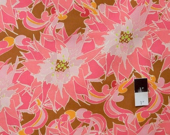 Tina Givens PWTG139 Starflakes & Glitter Poinsettia Run Chocolate Cotton Fabric 1 Yard