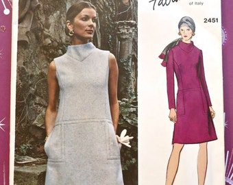 Vintage 1970s Fabiani Dress Pattern - Vogue 2451