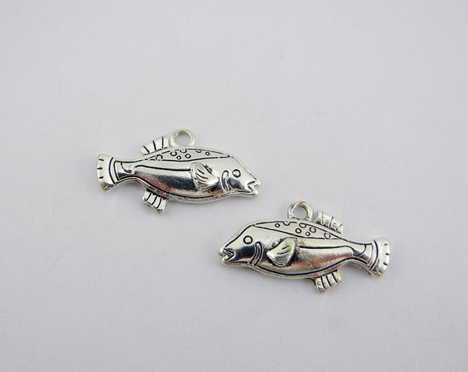 Pair of Silver-tone Fish Charms