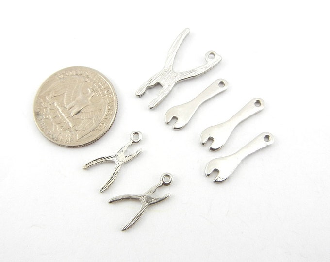 Set of 6 Tool Charms Wrenches and Pliers