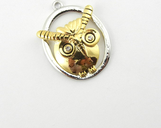 Two Tone Owl Charm