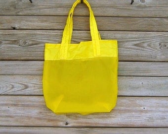 Small Tote Bag Yellow Water Resistant Zero Porosity Ripstop Nylon Parachute Slider