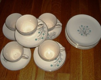 Set of DESSERT-LUNCHEON Plates, Cups and Saucers