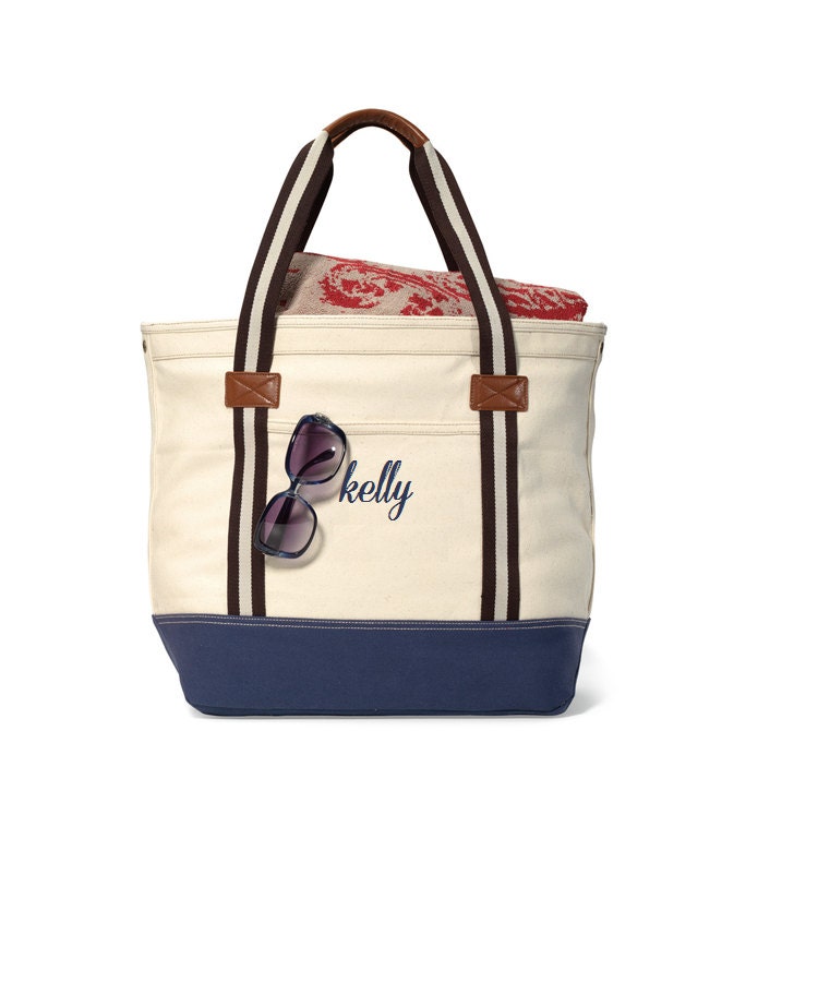 New Personalized Canvas Tote Bag HAMPTON Boat large by nnichols