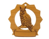 Owl Personalized Wood Ornament