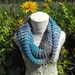 Womens Warm Hand Knit Womens Blue Cowl