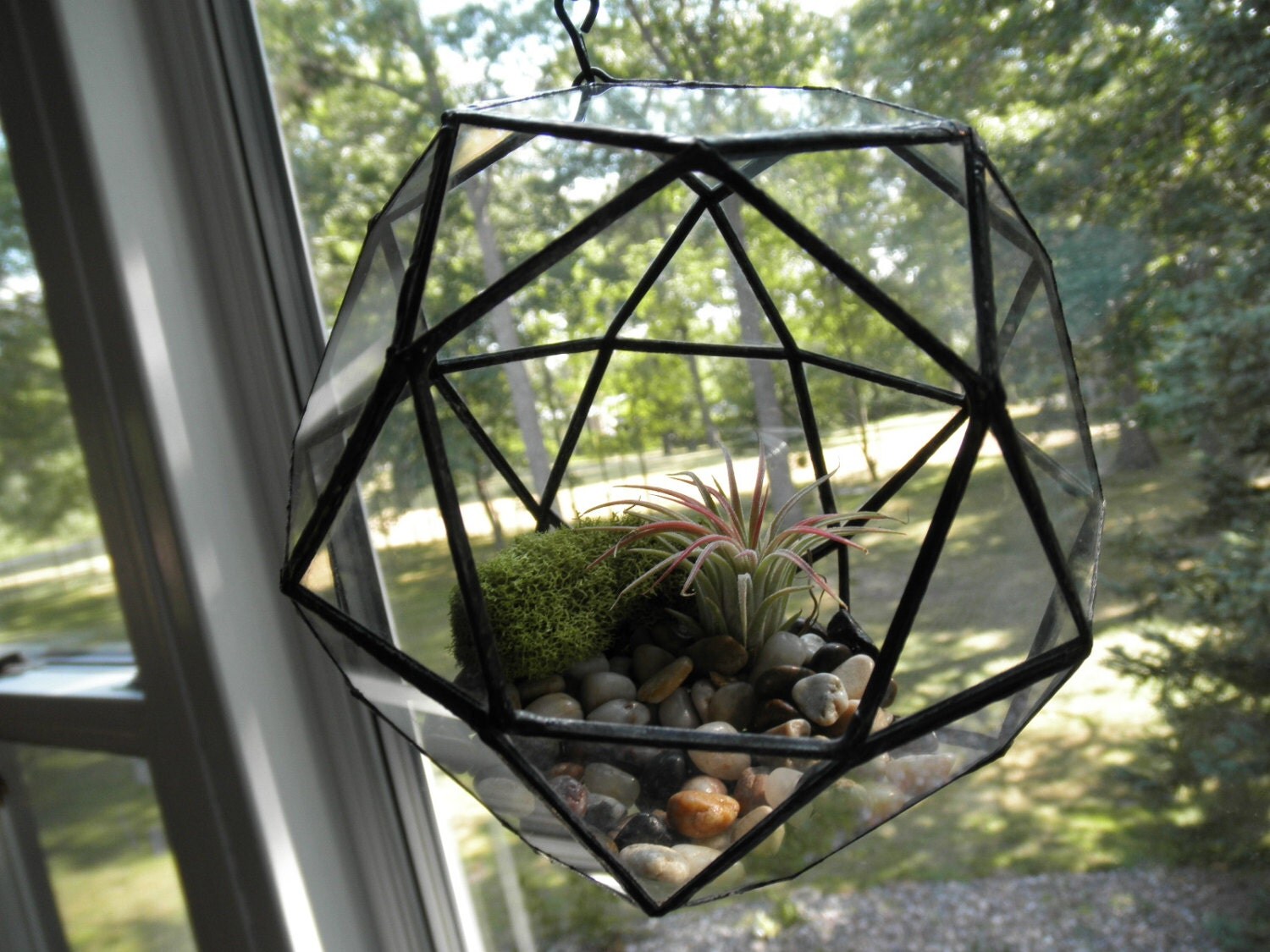 Round Hanging Glass Terrarium by SandhillShores on Etsy