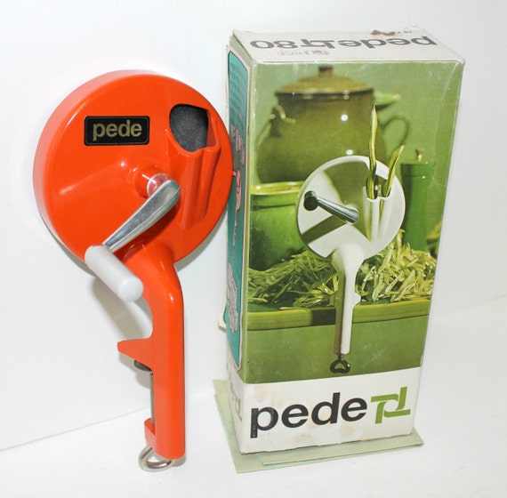 Vintage Pede Green Bean Slicer French Frencher Orange in Box