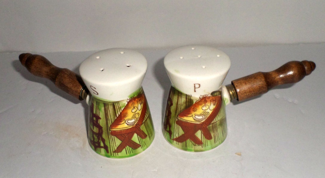 Vintage Picnic Salt & Pepper Shakers DAVAR Japan BBQ Salt