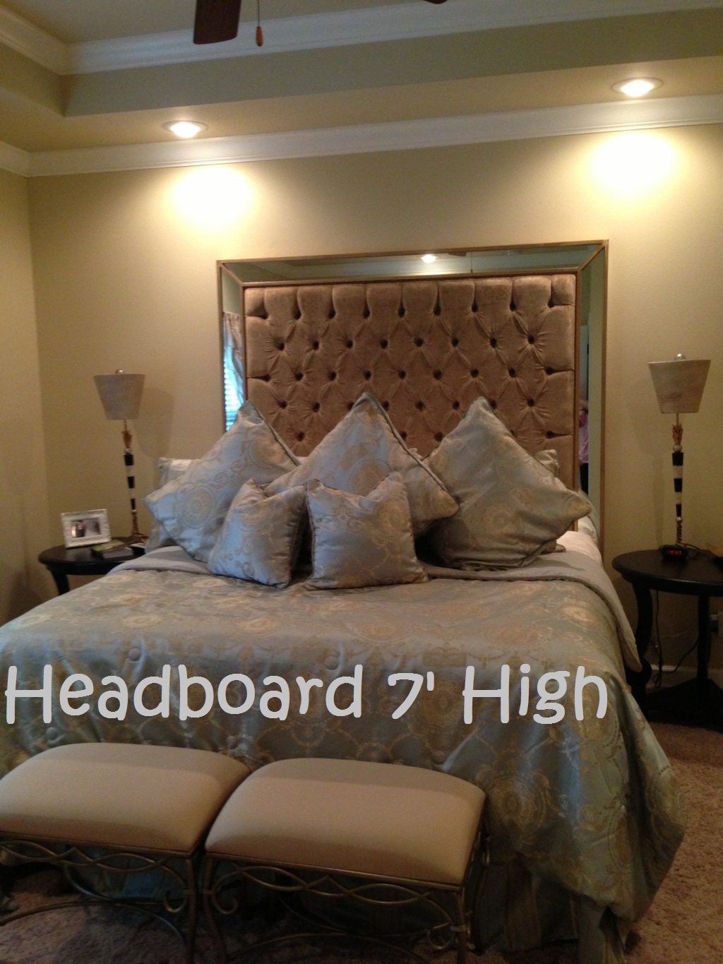 frame size 80 Headboard King Size Upholstered Mirrors with