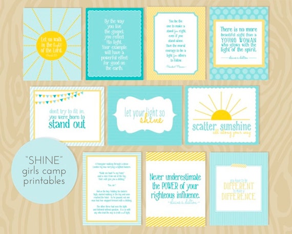 items similar to lds young womens girls camp printables on etsy