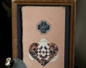 Papercutting Valentine Love Token - Double Hearts- Initials - J Loves L - Recycled Book - Love, Engagement, Wedding, Anniversary