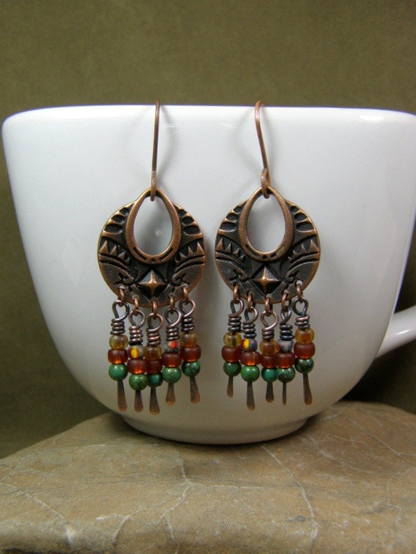 Tribal Earrings Beaded Earrings Chandelier Earrings