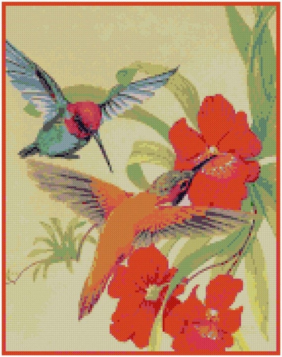 Hummingbird Cross Stitch ChartsPdf Instant DownloadI