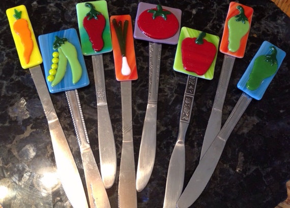 Fused Glass Garden Markers