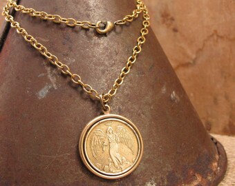 Guardian Angel Necklace - Coin Jewelry - Upcycled Jewelry - BEST SELLER for THREE Years! - Everyone Needs a Guardian Angel Nearby