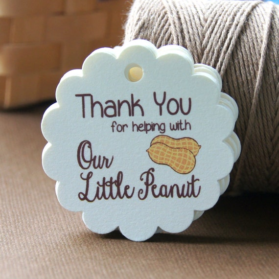 Our Little Peanut Thank You Tags . 12 Baby Shower Tags . 2