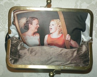 Personalize Your Bridal/Bridesmaid Clutch/Purse/Bag..Heirloom Custom Lining from Photo Add-On..Silk..Mother/Grandmother Gift..Free Monogram