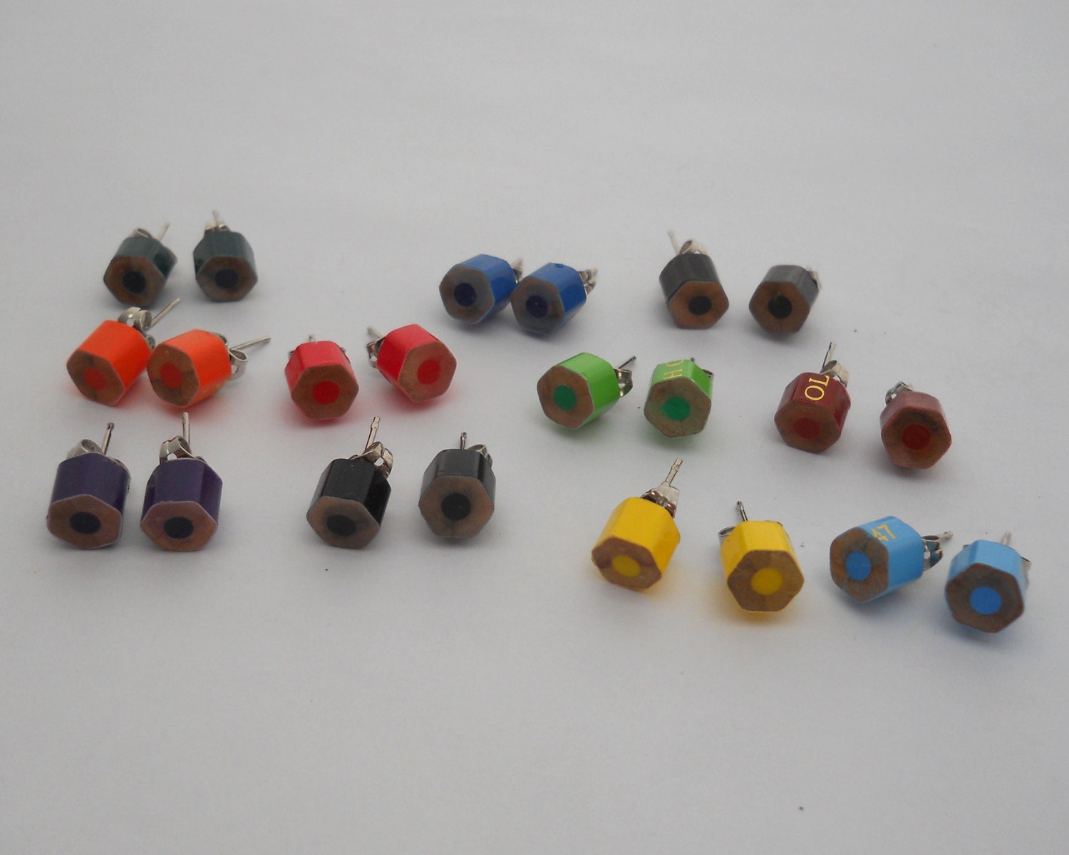 Coloured stud earrings