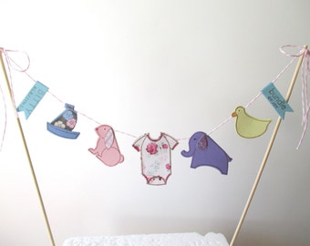 Baby Shower Cake Bunting, Baby Onesie Cake Topper, Baby Cake Topper, Baby Cake Bunting