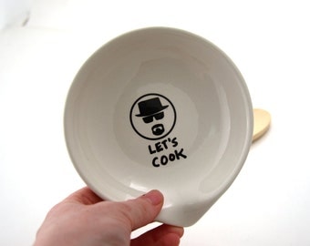 Breaking Bad walter white inspired spoon rest, let's cook, heisenberg fan art, novelty kitchen,