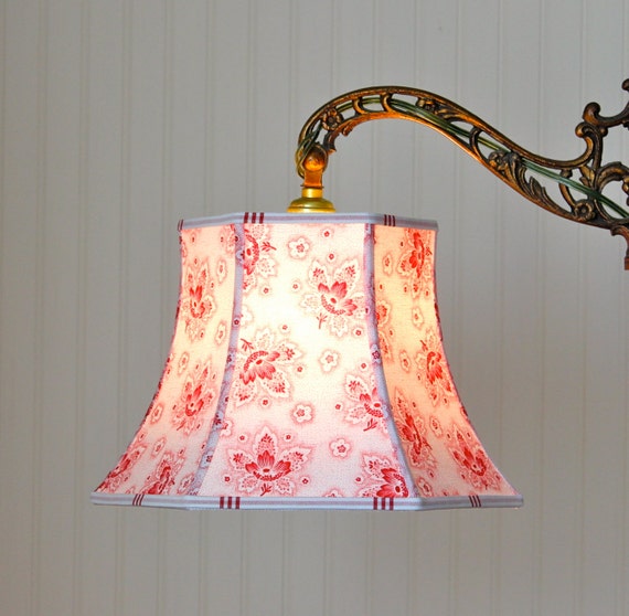 Uno Lamp Shade Lampshade Vintage French Red Floral