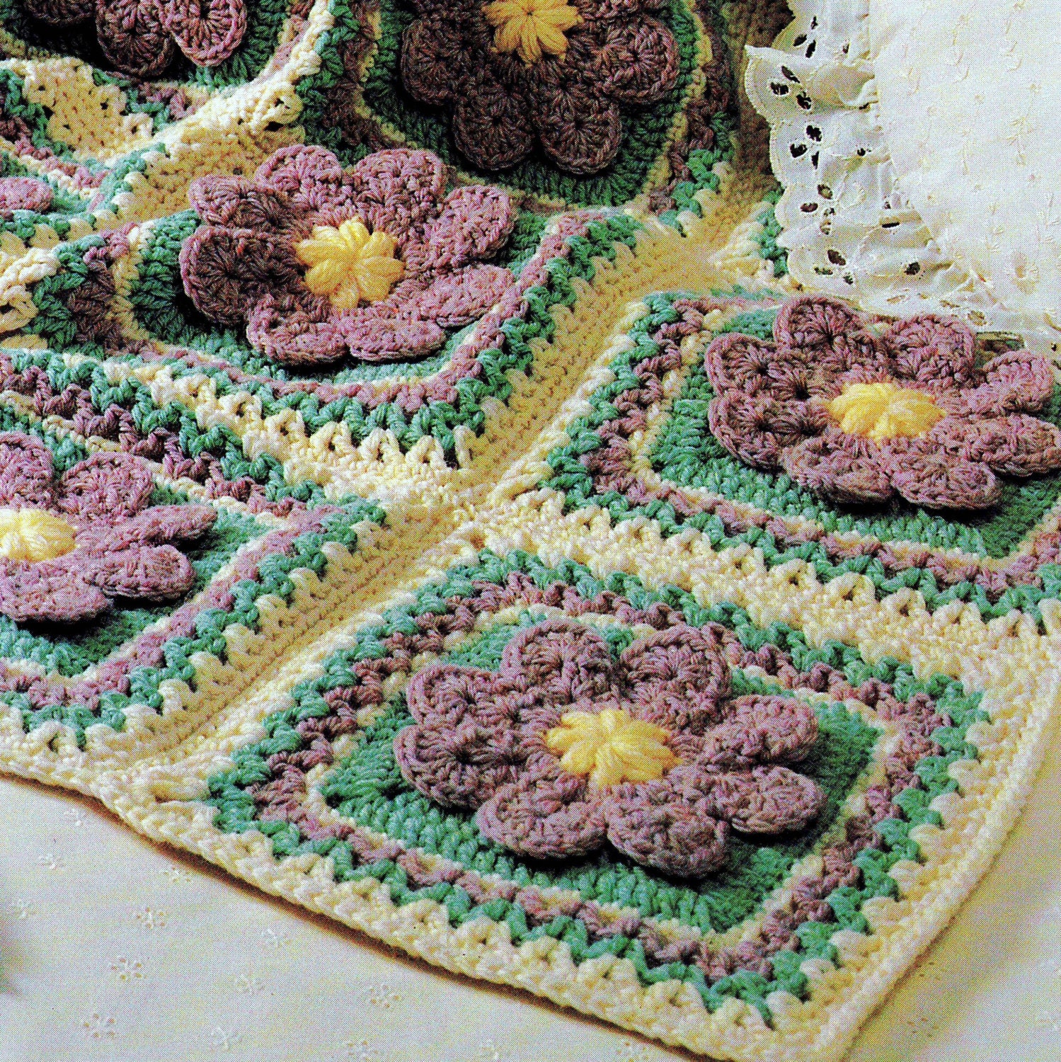 INSTANT DOWNLOAD PDF Vintage Crochet Pattern For Flower Patch INSTANT DOWNLOAD PDF Vintage Crochet Pattern For Flower Patch