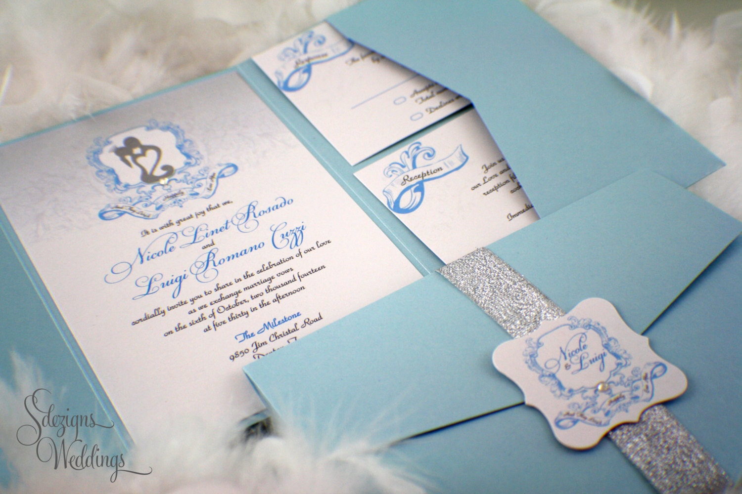 Fairy tale Wedding Invitations Whimsical Shimmery