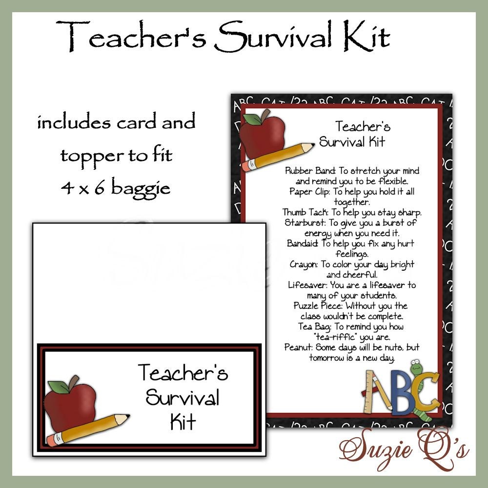 Teacher's Survival Kit includes Topper and Card Digital