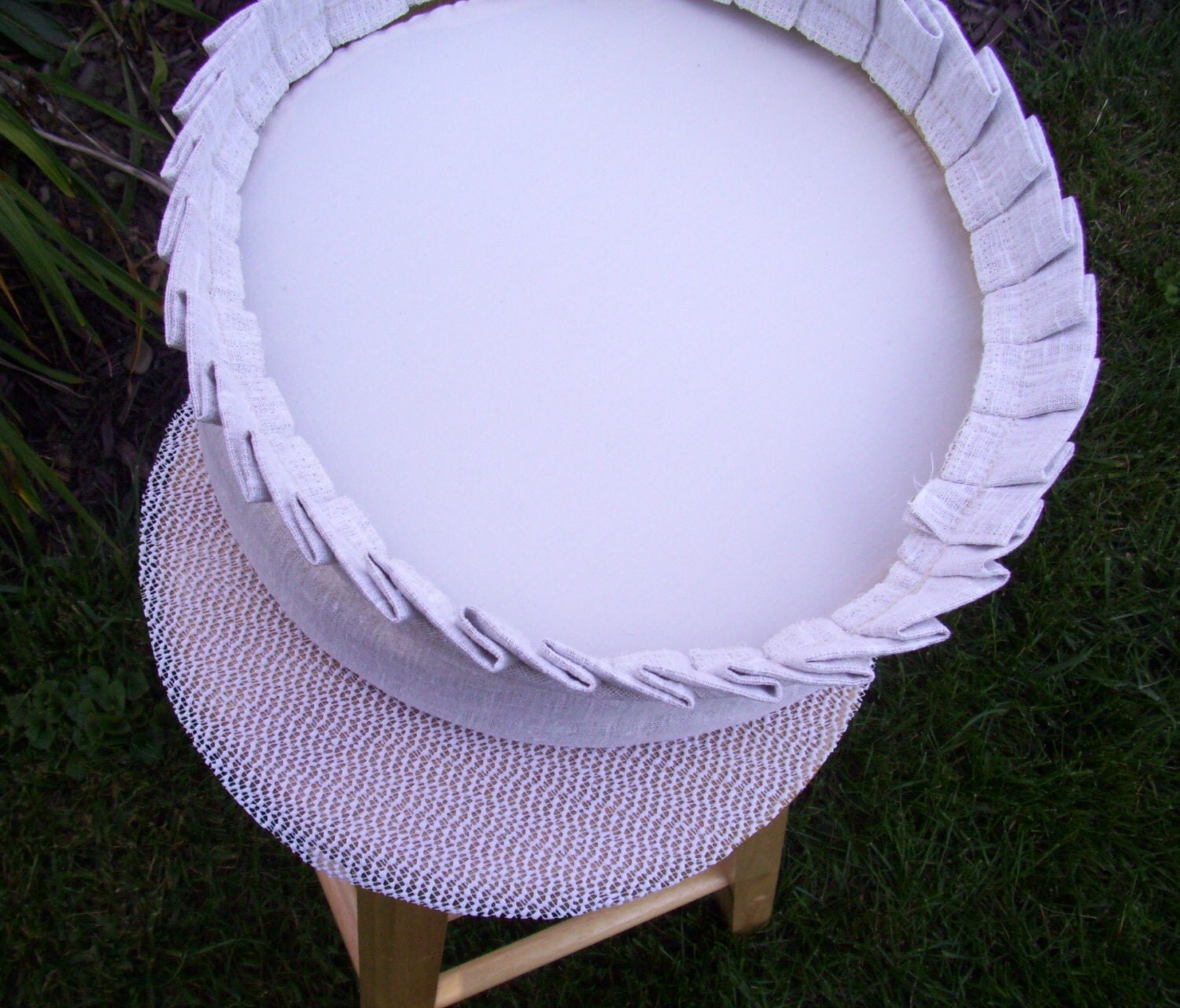 Barstool Slipcover and Cushion White Linen Washable Bar Stool