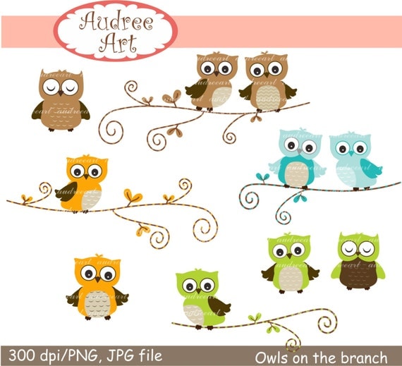 Woodland Animals Clipart // Woodland Animals Clip ArtOwls on